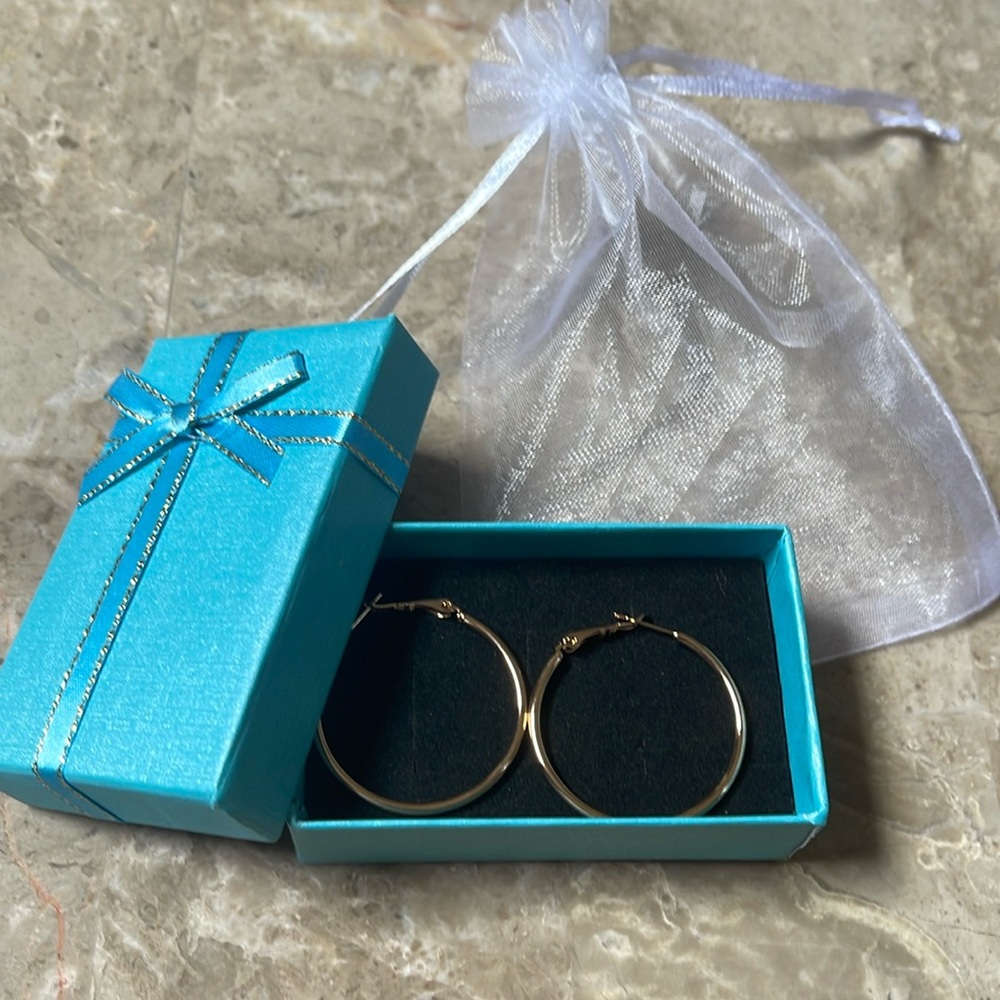 Gold gilding 18 carats (eurogold) hoops earrings